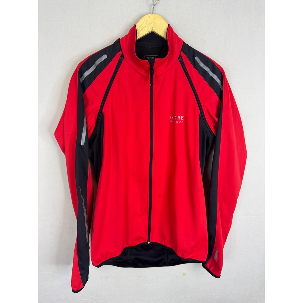 Gore Bike‎ Wear Windstopper Soft Shell Cycling Jacket Red Black Mens Medium
